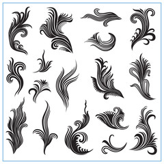 Fototapeta premium Abstract decorative plants Set 1
