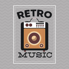 Music icon. Retro concept. Flat illustration, editable vector