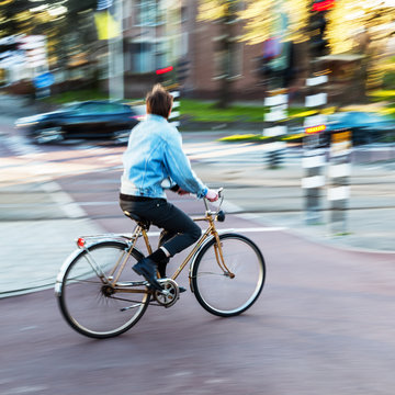 bicycle rider in the city
