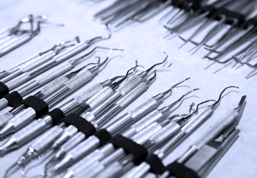 Medical instruments of a dentist
