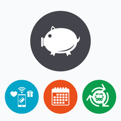 Piggy sign icon. Pork symbol.