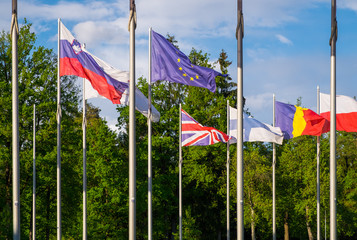 Flags of the United Kingdom and the European Union