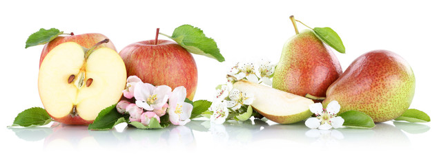Apfel und Birne Äpfel Birnen Frucht Früchte Obst Freisteller f