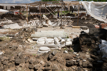 Ancient ruins in Dion, Greece.