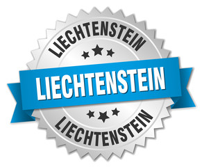 Liechtenstein round silver badge with blue ribbon