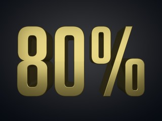 80 percent 3d render symbol