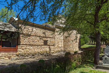 Fototapeta na wymiar Red bricks of Church of Temski monastery St. George, Pirot Region, Republic of Serbia