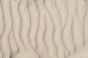 sand structures on a windy day at the beach of Sitges, Spain