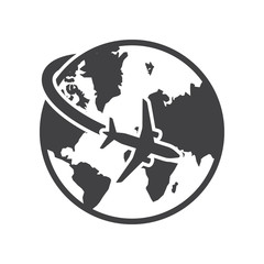 Globe and plane icon