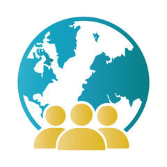 Group of  People Around the Coloe World