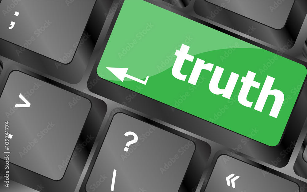 Poster truth key on keyboard - business concept. keyboard keys icon button vector. keyboard icon, keyboard 