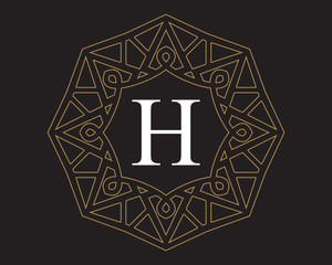 monogram vintage letter H logo