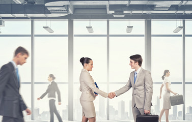 Fototapeta premium Business partners handshake