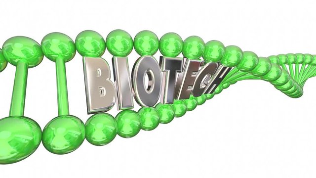 Biotech Word DNA Strand Medical Research 3d Illustration