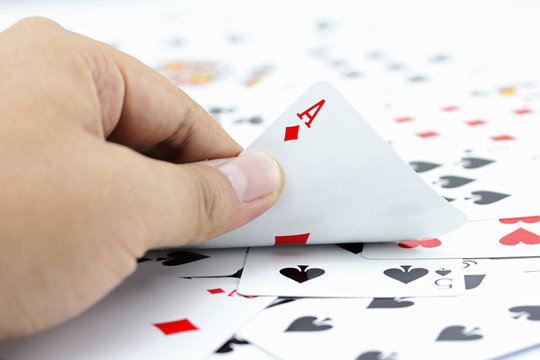 Ace diamond on stack cards