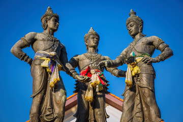 Fototapeta na wymiar The Three Kings Monument,Chiang Mai, Thailand.