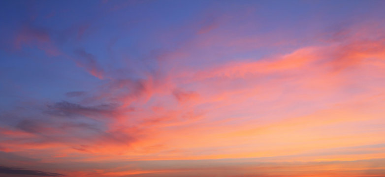 Natural background of the colorful sky and cloud, During the time sunrise and sunset