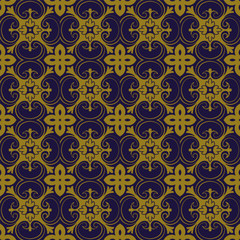 Elegant antique gold brown and blue background 339_exotic vintage curve spiral cross flower

