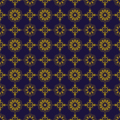 Elegant antique gold brown and blue background 343_round cross flower
