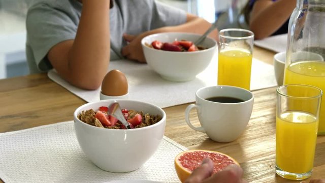 Healthy breakfast with coffee and orangejuice
