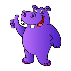 purple hippo cartoon