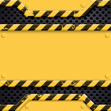 Industrial metal technology background. Danger sign. Stock vecto