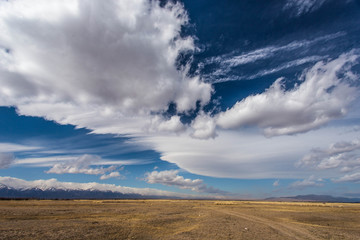 Landscape of the valley and mountains in Siberia