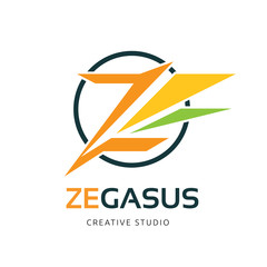 Abstract Z letter vector logo icon template. Power z vector, z letter logo, web studio, design studio, round shape, logo icon