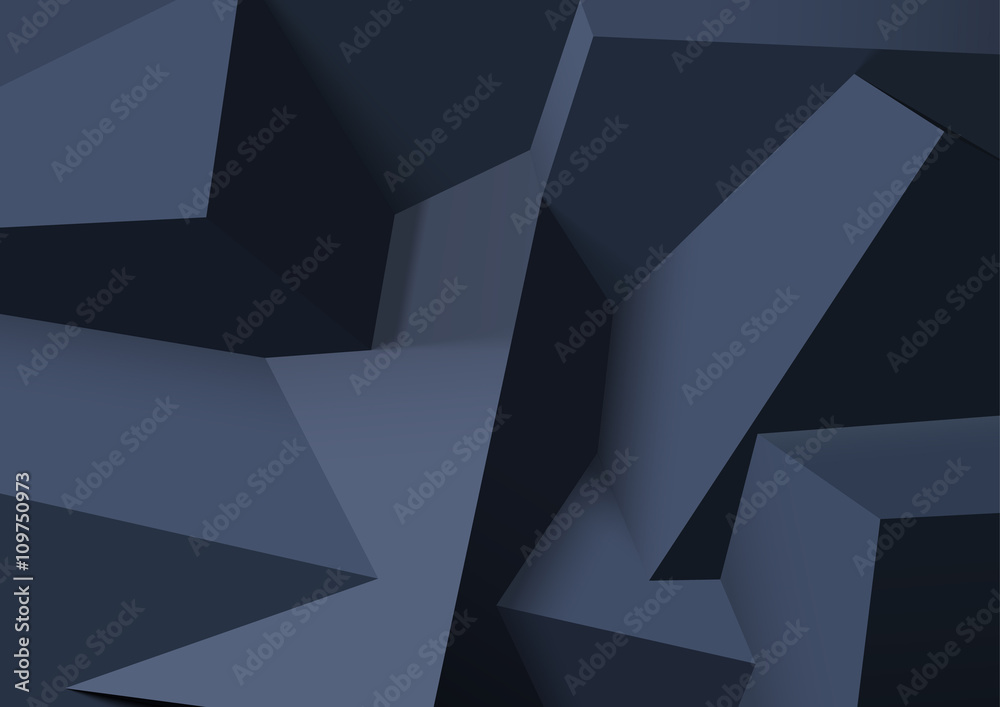 Poster abstract background with overlapping black cubes