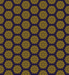 Elegant antique gold brown and blue background 385_vintage polygon flower cross
