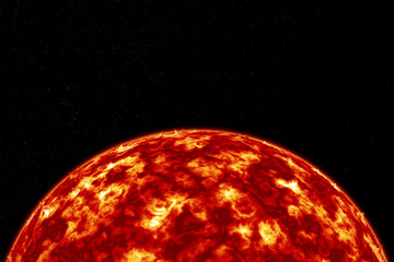 hot sun on the universe with star and cosmos