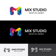 Business corporate letter M logo design vector. Colorful letter M logo vector template. Letter M logo for technology.
