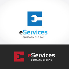 Obraz premium Letter E logo icon design template elements. Vector color sign. 