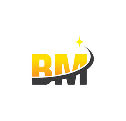 bm initial with swoosh and star