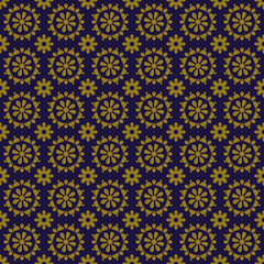 Elegant antique gold brown and blue background 394_round cross flower
