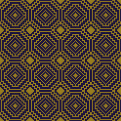 列印Elegant antique gold brown and blue background 398_square mosaic octagon geometry cross
