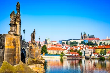 Fotobehang Prague Castle, Charles Bridge, Czech Republic © ecstk22