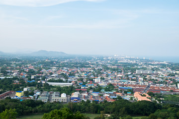 Viewpoint mountain city forest sea at huahin (Hin Lek Fai Scenic)