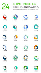 Geometric abstract circles and swirls icon set