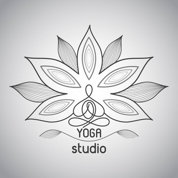 Monochrome Line logo for yoga studio