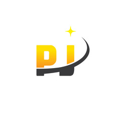 pj initial with swoosh and star