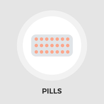 Contraceptive pills vector flat icon