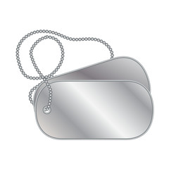 Fototapeta premium Dog tags with a chain isolated on white background.