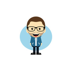 geek cartoon nerd character