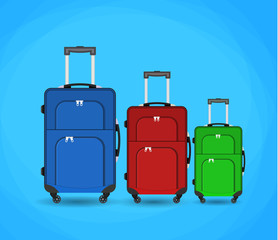 three Travel bag isolated on background. 