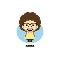 geek cartoon nerd character