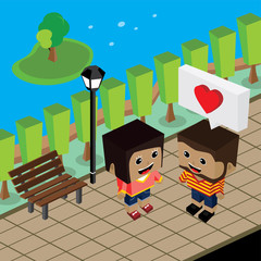 geek couple lover in romance love