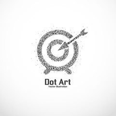 Dot art design of the goal icon logo