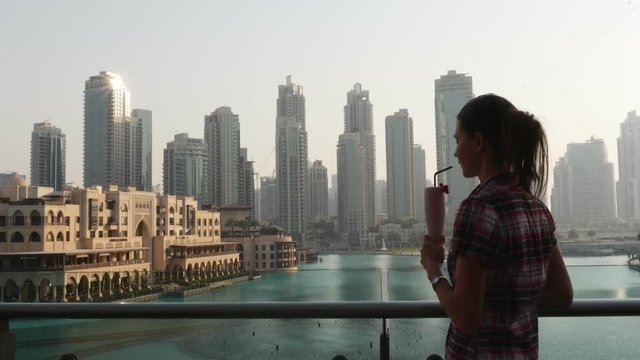 Woman in Dubai downtown 