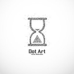 Dot art design of the time icon logo